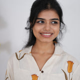 Mustard tulip cotton shirt