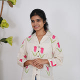 Pink tulip cotton shirt