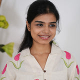 Pink tulip cotton shirt