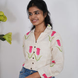 Pink tulip cotton shirt