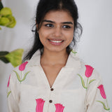 Pink tulip cotton shirt