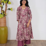 Magenta floral viscose co-ord set
