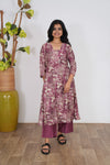 Magenta floral viscose co-ord set