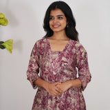 Magenta floral viscose co-ord set