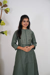 Olive green viscose co-ord set