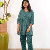 Turquoise cotton comfies