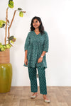 Turquoise cotton comfies