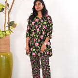 Black tulips cotton comfies