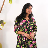 Black tulips cotton comfies