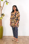 Navy carnation cotton comfies