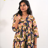 Navy carnation cotton comfies