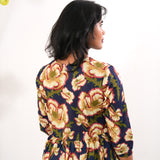 Navy carnation cotton comfies