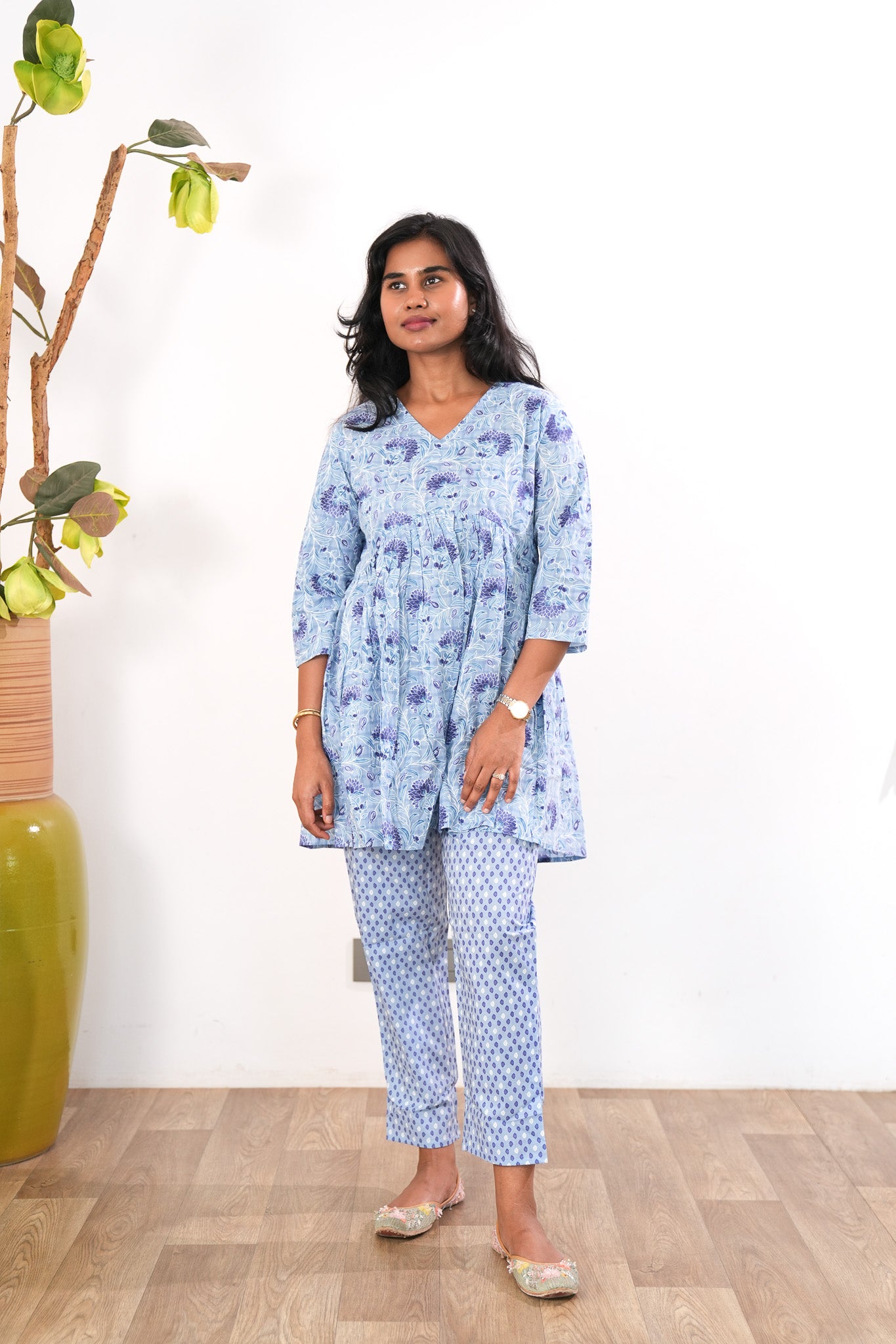 Powder blue cotton comfies – Select by Shiva