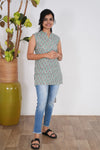 Jade cotton short kurti (attached sleeves)