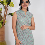 Jade cotton short kurti (attached sleeves)