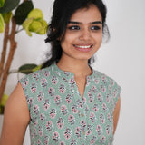 Jade cotton short kurti (attached sleeves)