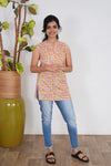 Marigold cotton short kurti (attached sleeves)