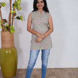 Thyme cotton short kurti (attached sleeves)