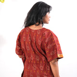 Rust orange geometric cotton kaftan