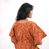 Brick red paisley cotton kaftan