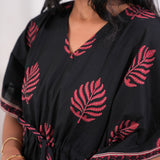 Onyx fern cotton short kaftan