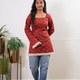 Sunset cotton corset tassel kurti