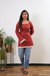 Sunset cotton corset tassel kurti