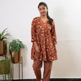Brick red geometric cotton comfies