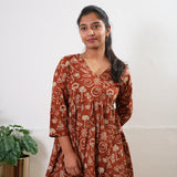 Brick red geometric cotton comfies
