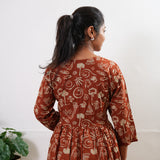 Brick red geometric cotton comfies
