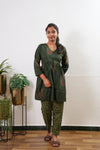 Olive green paisley cotton comfies