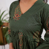 Olive green paisley cotton comfies