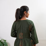 Olive green paisley cotton comfies