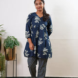 Navy floral cotton comfies