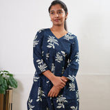 Navy floral cotton comfies