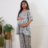 Soft grey cotton maternity sleep wear