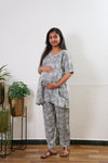 Soft grey cotton maternity sleep wear