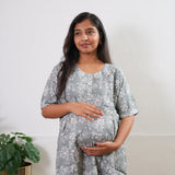 Soft grey cotton maternity sleep wear