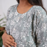 Soft grey cotton maternity sleep wear
