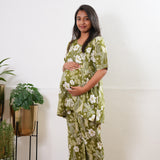 Olive green cotton maternity sleep wear