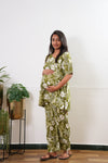 Olive green cotton maternity sleep wear