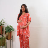 Crimson cotton maternity sleep wear