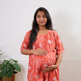 Crimson cotton maternity sleep wear