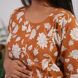 Caramel cotton maternity sleep wear