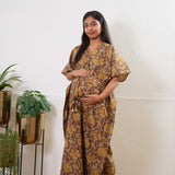 Coffee cotton maternity nursing kaftan