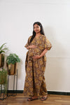 Coffee cotton maternity nursing kaftan