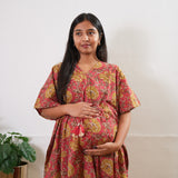 Roses cotton maternity nursing kaftan