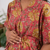 Roses cotton maternity nursing kaftan