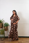 Chocolate cotton maternity nursing kaftan