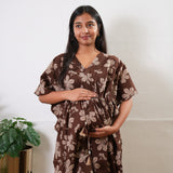 Chocolate cotton maternity nursing kaftan